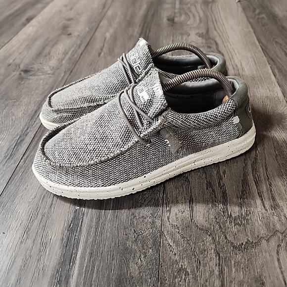 Hey Dude Light Grey Stretch Shoes Size 10 - Picture 4 of 8
